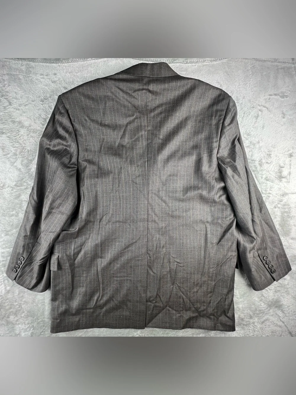 Ermenegildo Zegna Cloth 2 Piece Pinstripe Suit Wool Silk Men’s Size 50 Gray